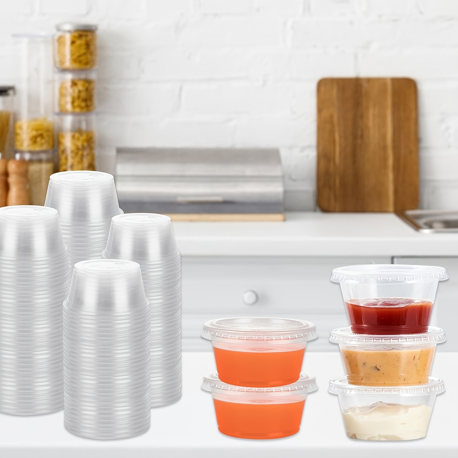 Food Storage Safety - 50/100 szt. Jednorazowe pojemniki na sos
