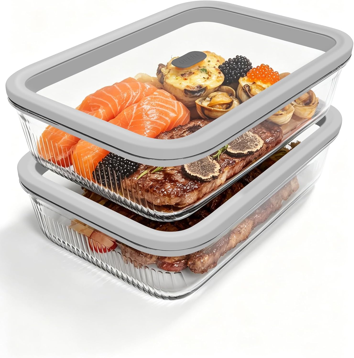Food Storage With Glass Lids - 2-pak szklanych pojemników do przechowywania żywności