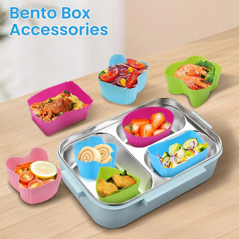Food Storage Dividers - 8 szt. Silikonowe przegródki do lunchboxa