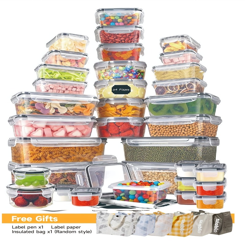 Food Storage Time - 48-częściowy zestaw pojemników do przechowywania żywności