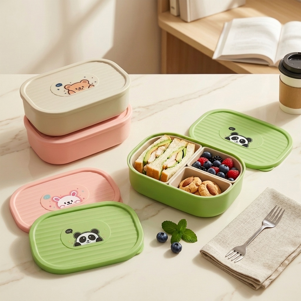Food Storage Safety - Uroczy plastikowy pojemnik na lunch dla