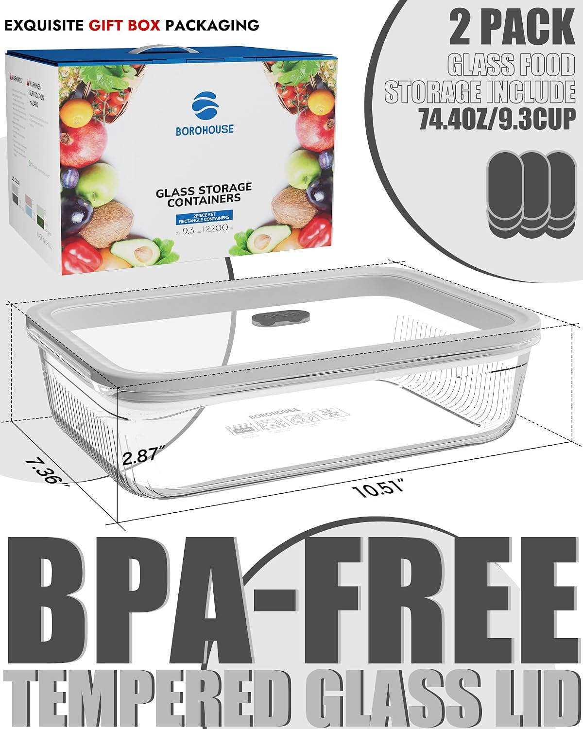 2-pak szklanych pojemników do  – Food Storage With Glass Lids recenzja i cena