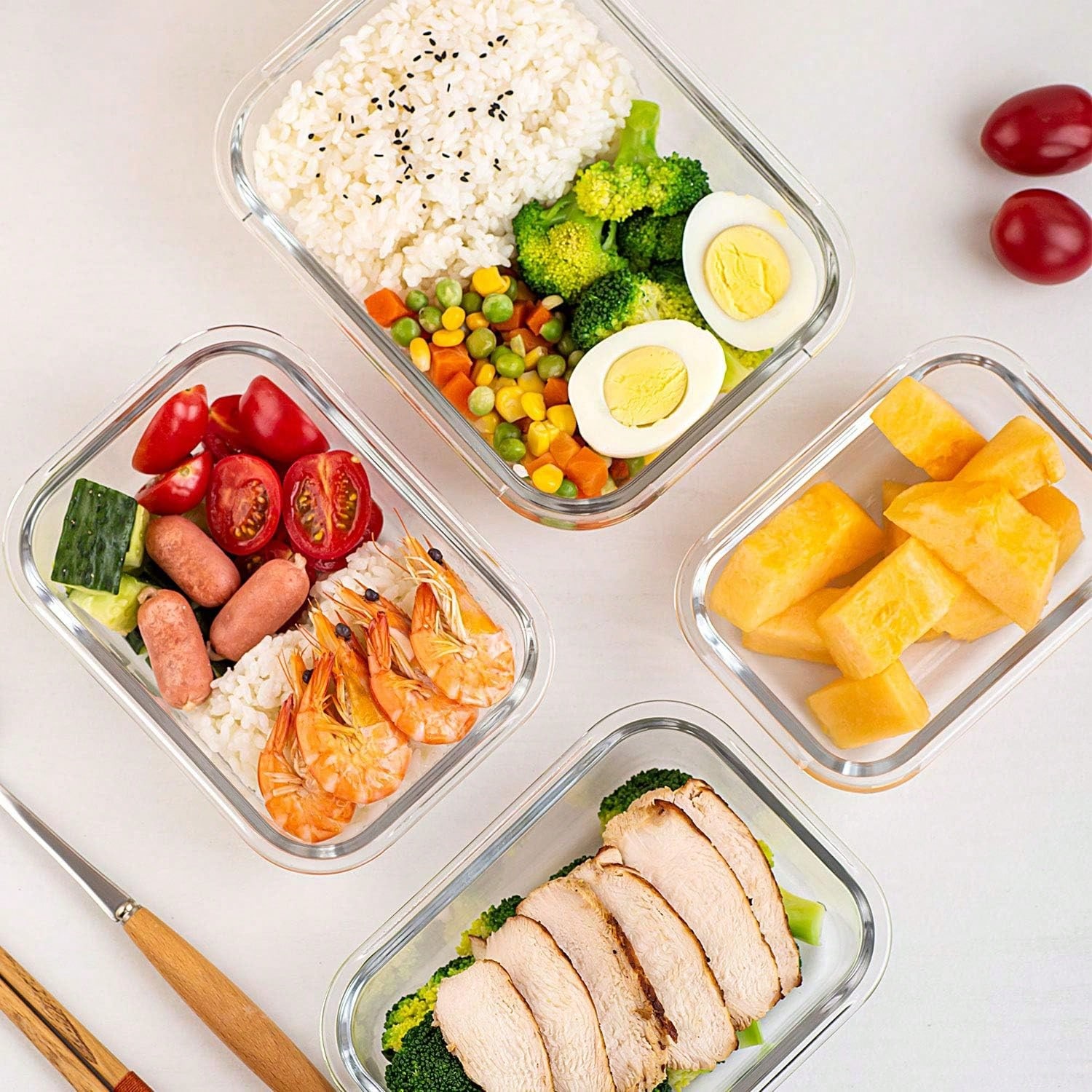 10 sztuk szklanych pojemników  – Food Storage With Glass Lids recenzja i cena
