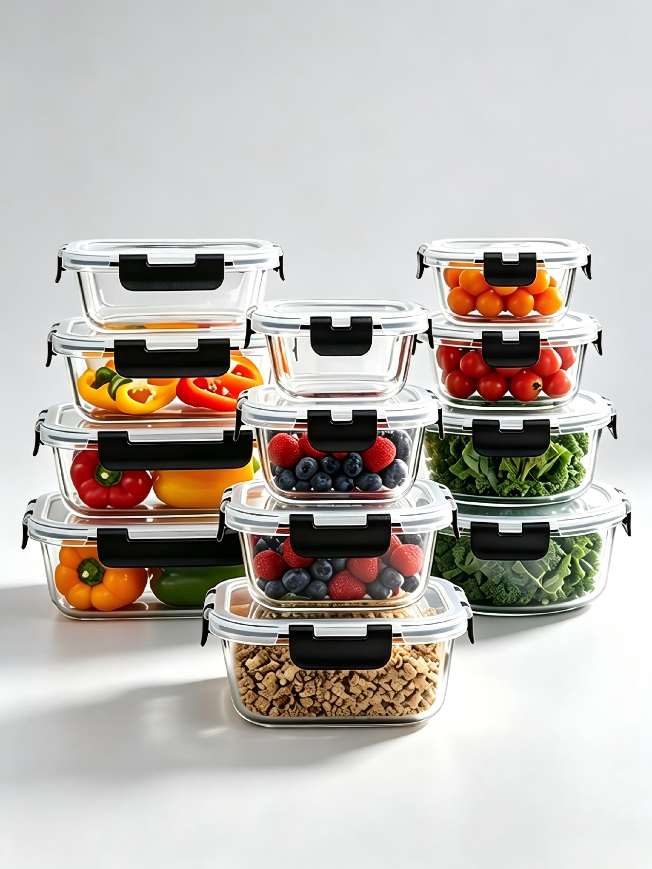 Zestaw 8/12 szklanych pojemnik – Food Storage With Glass Lids recenzja i cena