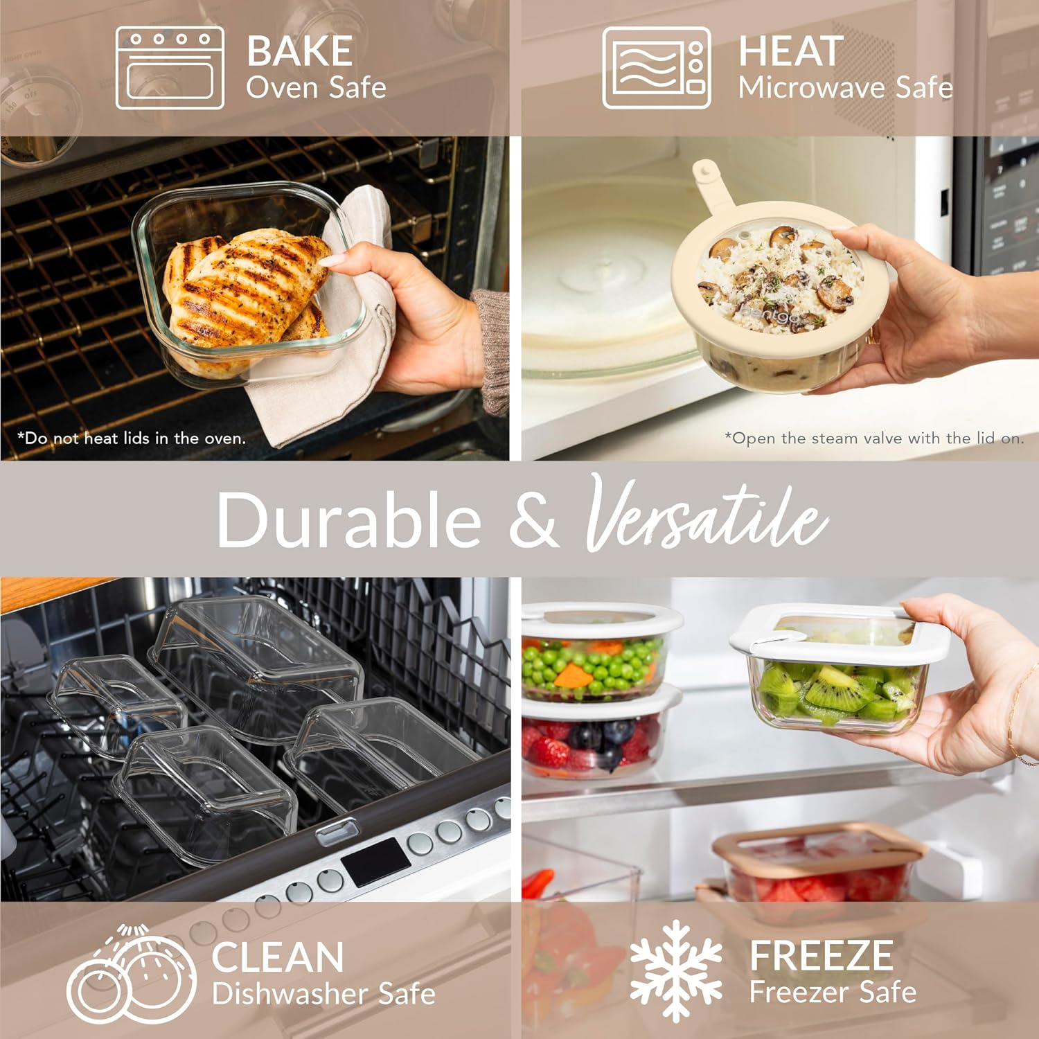 Szklane pojemniki na żywność z – Food Storage With Glass Lids recenzja i cena