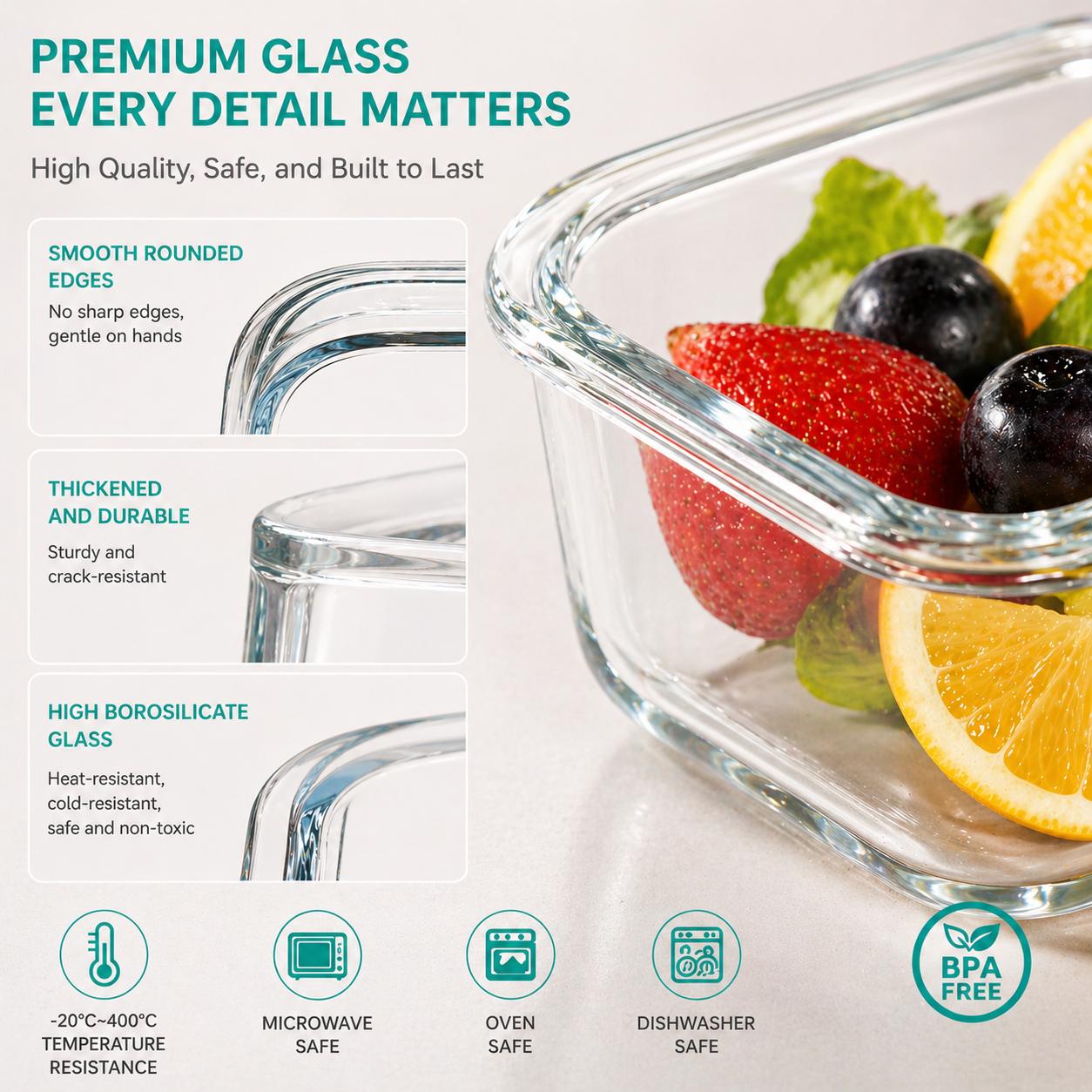 16 sztuk szczelnych szklanych  – Food Storage With Glass Lids recenzja i cena