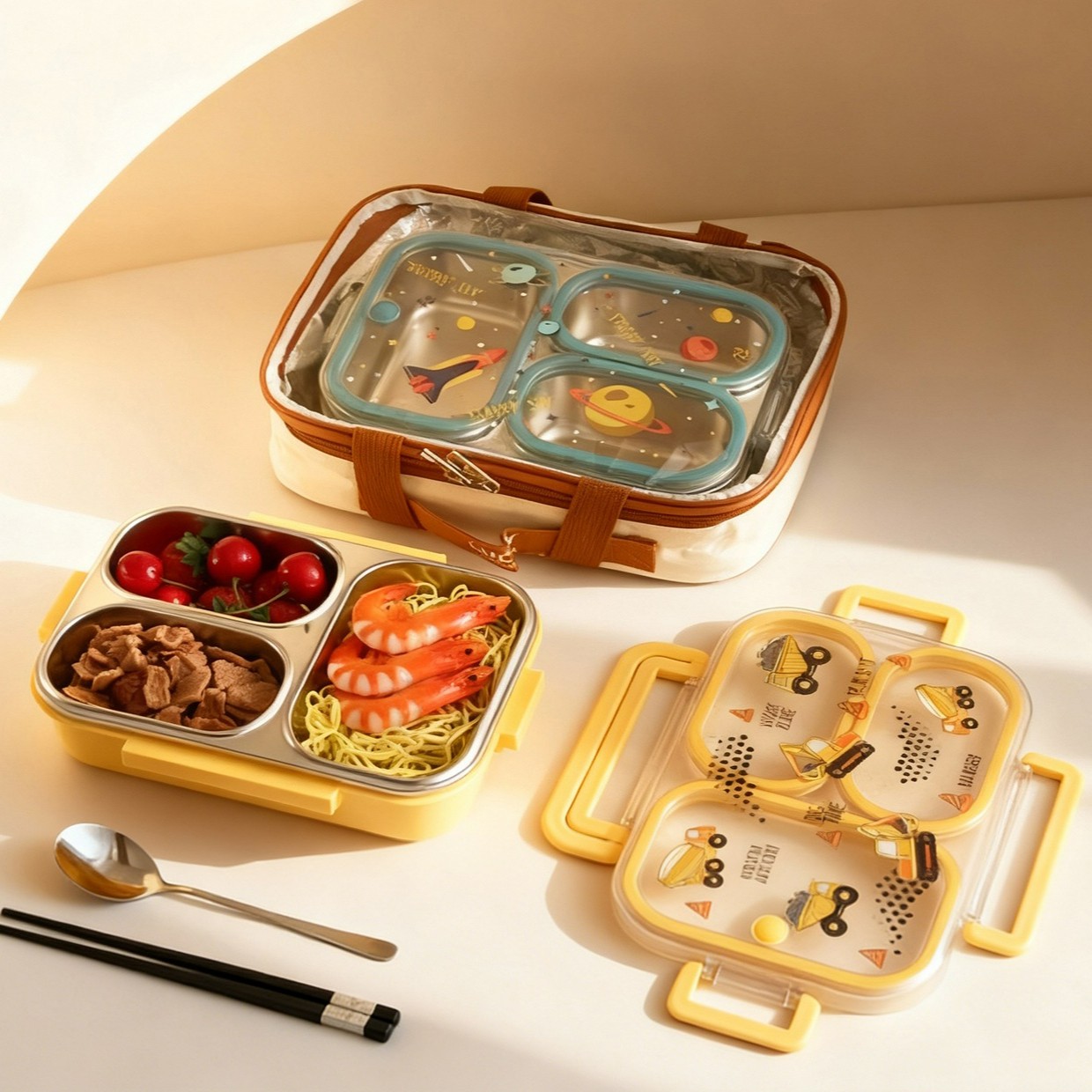 Duży, pojemny, kreskówkowy lun – Food Storage Dividers recenzja i cena